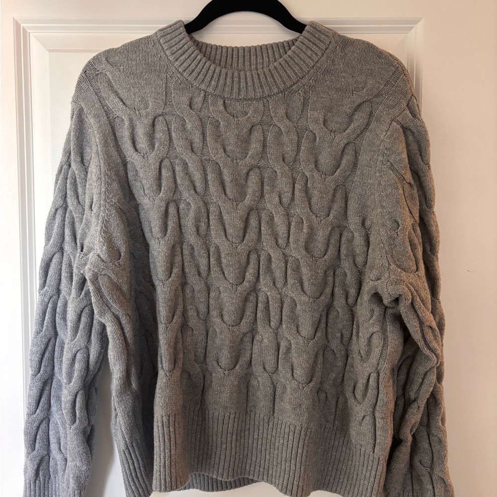a new day Light Gray Textured Sweater